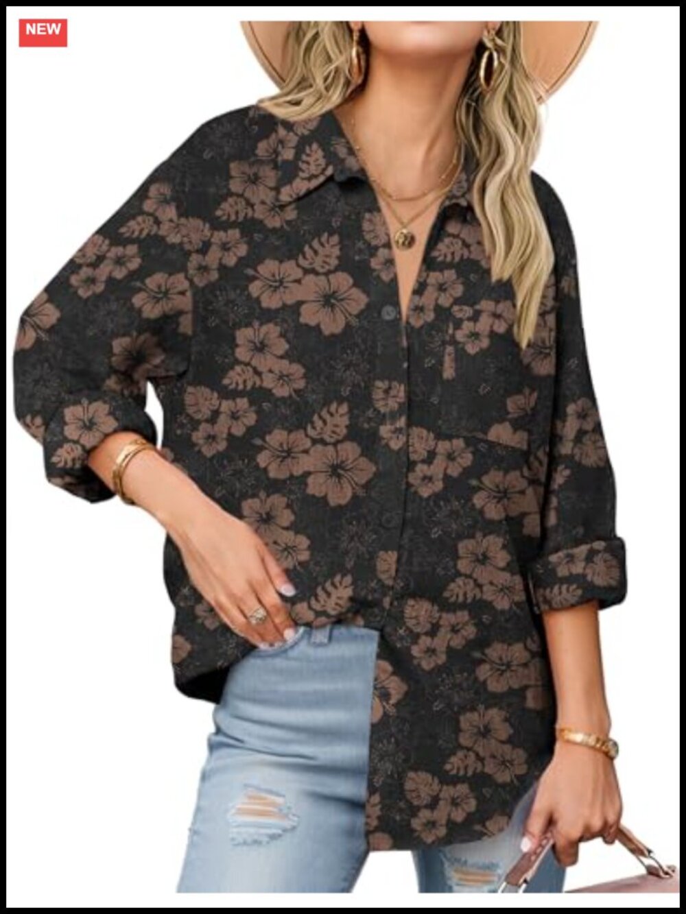 Women's Cotton Button Down Shirt Long Sleeve Casual Gauze Top Blouse